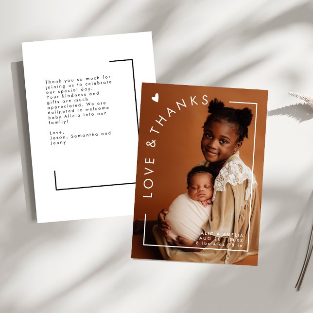 Minimalistisk Arch Kärlek och tack för babyfoto Kort (Skapare uppladdad)