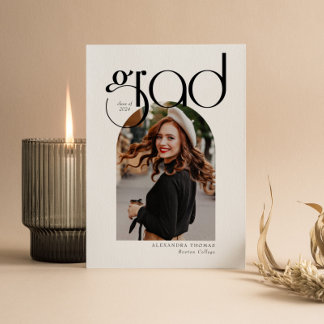 Minimalistisk Arch Modern Simple 5 Photo Studenten Inbjudningar