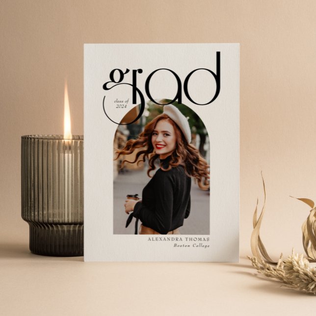 Minimalistisk Arch Modern Simple 5 Photo Studenten Inbjudningar (Skapare uppladdad)