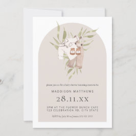 Minimalistisk Arch Watercolor Boy Boho Baby Shower Inbjudningar