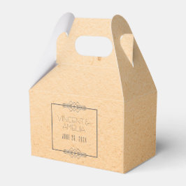 Minimalistisk Art Deco Peach Personligt bröllp Presentaskar