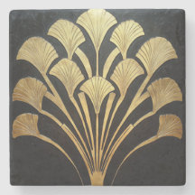 Minimalistisk Art Deco Sunburst Black och Guld
