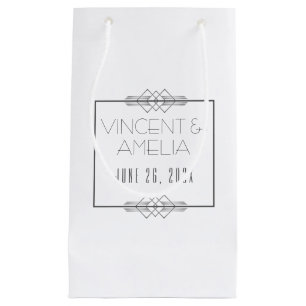 Minimalistisk Art Deco White Personligt bröllp