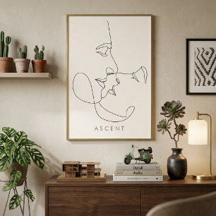 Minimalistisk 'ASCENT' Arkitektonisk Linje Konst - Poster
