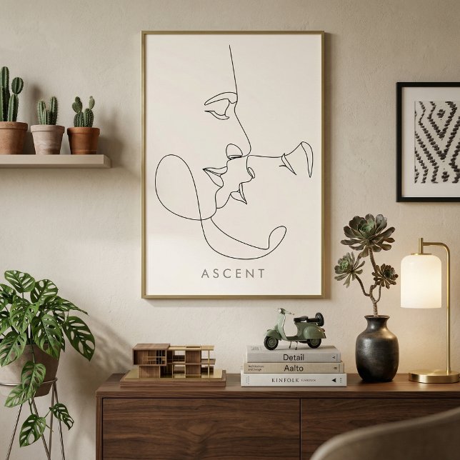 Minimalistisk 'ASCENT' Arkitektonisk Linje Konst - Poster (Minimalist 'ASCENT' Architectural Line Art - Modern Ivory Wall Decor)