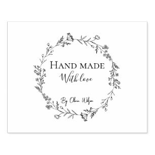 Minimalistisk asetisk Elegant Vit Logotyp Hand Mad Stämpel