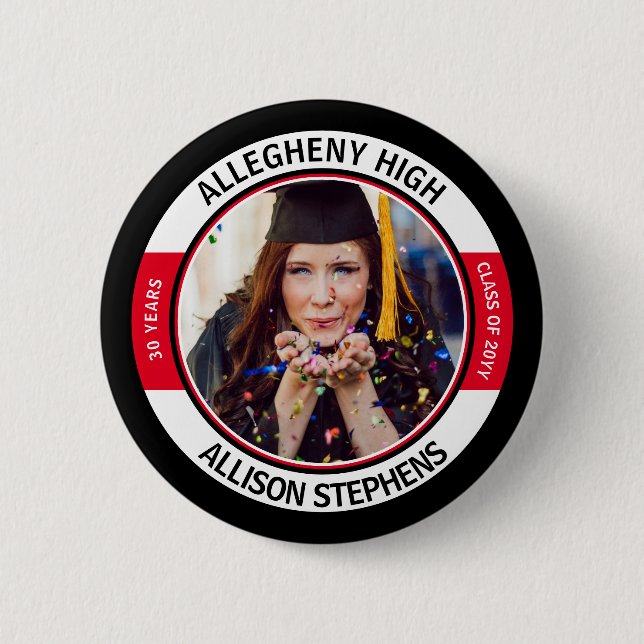 Minimalistisk återföreningsfoto - svart rött vitt knapp (Framsida)