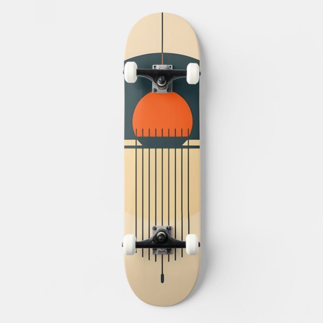 Minimalistisk återgångsgrafik mini skateboard bräda 18,5 cm (Framsida)