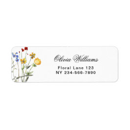 Minimalistisk återkomst av Wildblomma-Möhippa Returadress Etikett