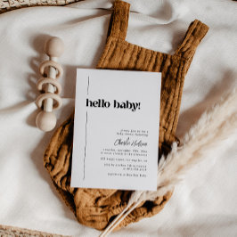 Minimalistisk återtagningsskuva för små barn i hej inbjudningar