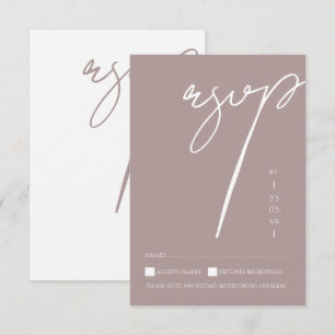 Minimalistisk Aubergine Script Typografi Bröllop OSA Kort