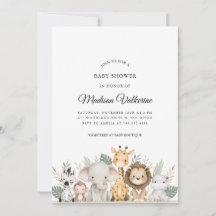 Minimalistisk äventyrs skogsdjur babyfirande