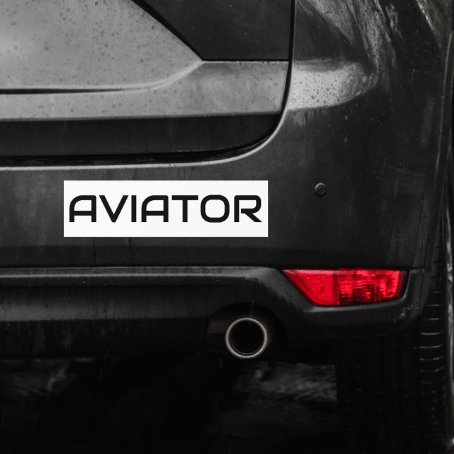 Minimalistisk AVIATOR-typografi,enkel luftfart Bildekal (Skapare uppladdad)