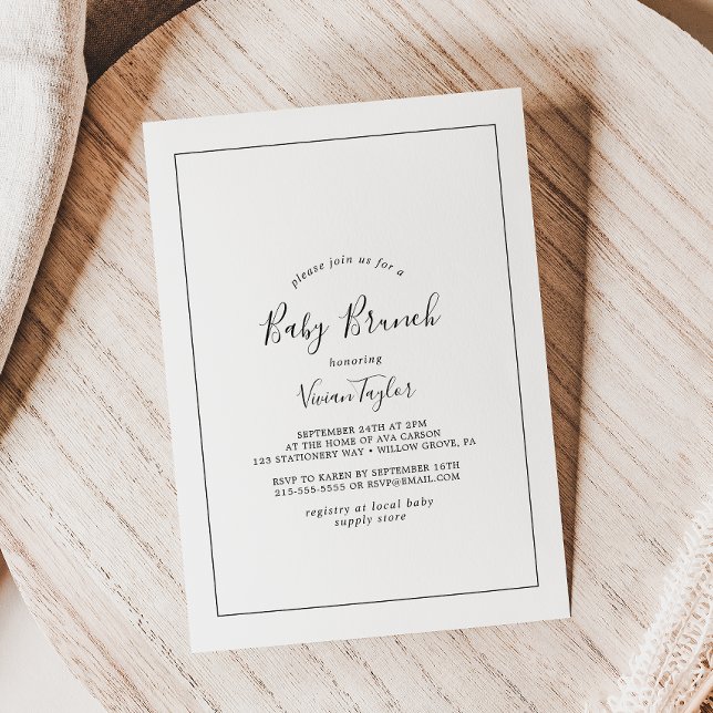 Minimalistisk Baby Brunch Inbjudningar (Skapare uppladdad)
