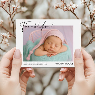 Minimalistisk Baby Foto Tack Kort