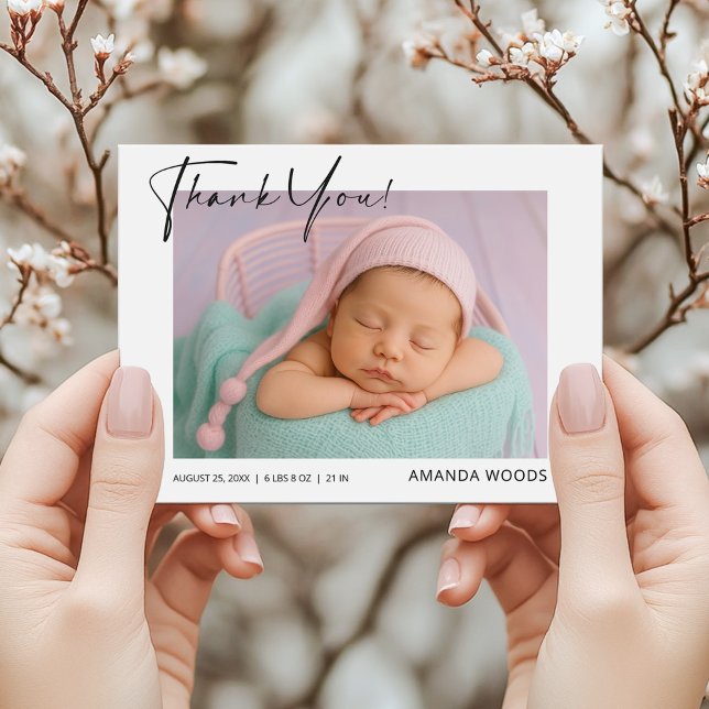 Minimalistisk Baby Foto Tack Kort (Skapare uppladdad)