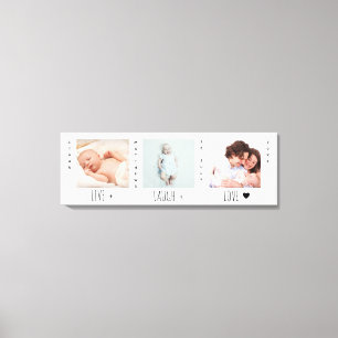 Minimalistisk Baby-foto-trio-fågellips Canvastryck