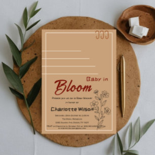 Minimalistisk Baby In Bloom Vildblomma Barnkalas I Inbjudningar