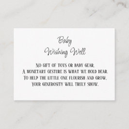 Minimalistisk Baby önskebrunn Penninggåva Tilläggskort