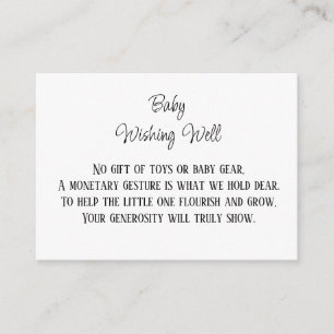 Minimalistisk Baby önskebrunn Penninggåva Tilläggskort