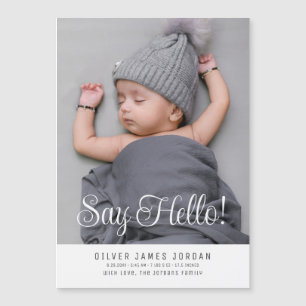 Minimalistisk Baby Photo Tillkännagivande för föde