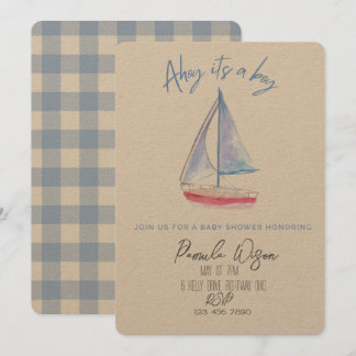 Minimalistisk baby shower för pojke inbjudningar