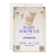 Minimalistisk Baby Shower Inbjudan | Modern Neutra
