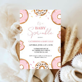 Minimalistisk Baby Sprinkle Rosa Girl Baby Shower Inbjudningar