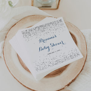 Minimalistisk babybabblöjor för silver-konfetti pappersservett