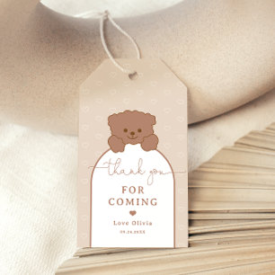 Minimalistisk babydusch för Barly Wait Cute Nalle Presentetikett