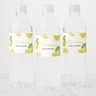 Minimalistisk babydusch för Lemonade Vattenflaskor Etikett