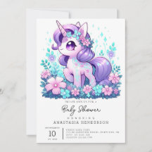 Minimalistisk babydusch för Unicorn