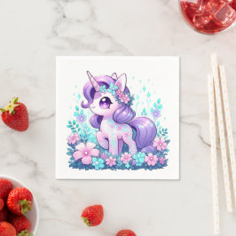 Minimalistisk babydusch för Unicorn Pappersservett
