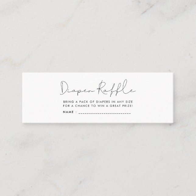 Minimalistisk babyduschdagerraffel biljett (Framsida)