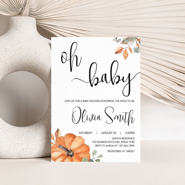 Minimalistisk babyskiss för Pumpkin Inbjudningar (Pumpkin Baby Shower Invitation
)