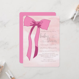 Minimalistisk  babyskiss för vattenfärg för  Rosa Inbjudningar