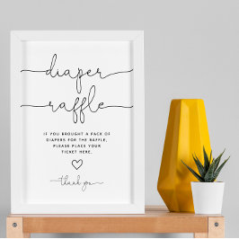 Minimalistisk babyskylt för Gender, hårstråle Poster