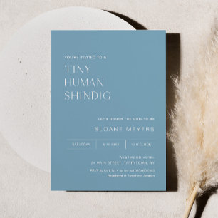 Minimalistisk babystölder med liten mänsklig shind inbjudningar