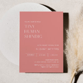 Minimalistisk babystölder med liten mänsklig shind inbjudningar