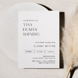 Minimalistisk babystölder med liten mänsklig shind inbjudningar