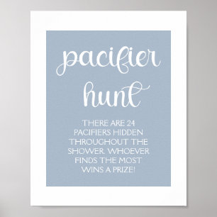 Minimalistisk babystöt för Elegant Blue Nappar Hun Poster