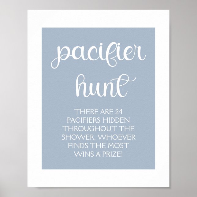 Minimalistisk babystöt för Elegant Blue Nappar Hun Poster (Framsidan)