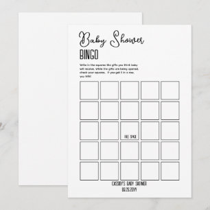 Minimalistisk babystövel Bingo Inbjudningar