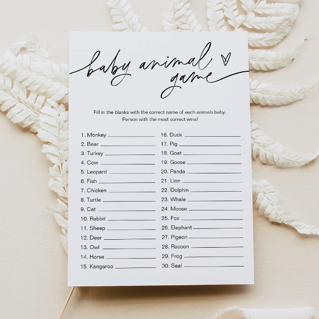 Minimalistisk babystövel för alla Baby djur-spel Inbjudningar (Skapare uppladdad)