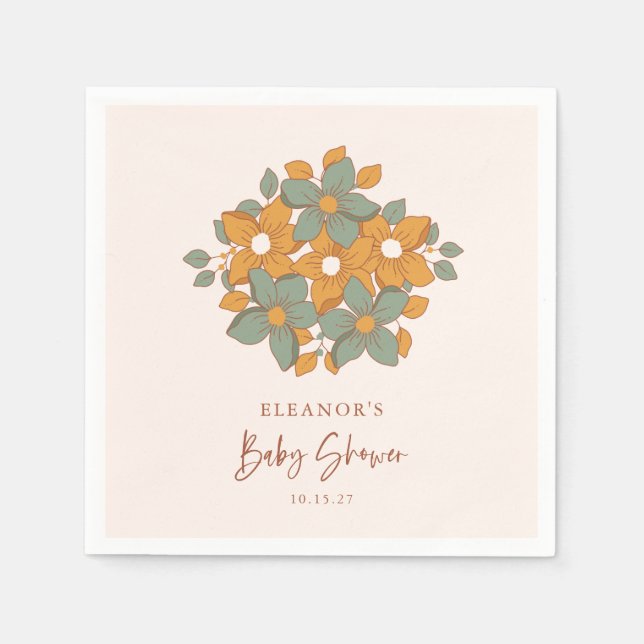 Minimalistisk babystövel för anpassningsbar Retro  Pappersservett (Framsidan)