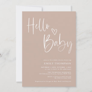 Minimalistisk babystövel för Chic Dusty Inbjudningar