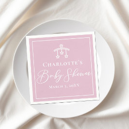 Minimalistisk babystövel för Girly Rosa White Chic Pappersservett