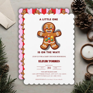 Minimalistisk babystövel för lilla ett gingerbröd inbjudningar