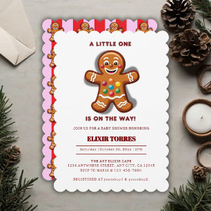 Minimalistisk babystövel för lilla ett gingerbröd inbjudningar