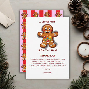 Minimalistisk babystövel för lilla ett gingerbröd tack kort